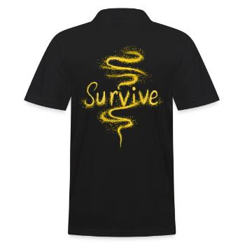 survive yellow dust - Men's Polo Shirt - black - Back - Kai (181cm)