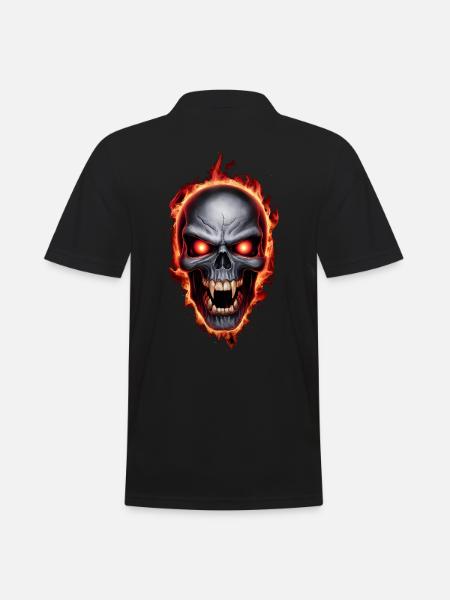 vampire burning skull - Men's Polo Shirt - black