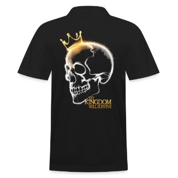 Skull Crown Mein Königreich wird überleben - Männer Poloshirt - Schwarz - Hinten - Kai (181cm)