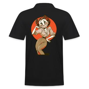 Clownfrau, die Frau des Clown - Männer Poloshirt - Schwarz - Hinten - Kai (181cm)