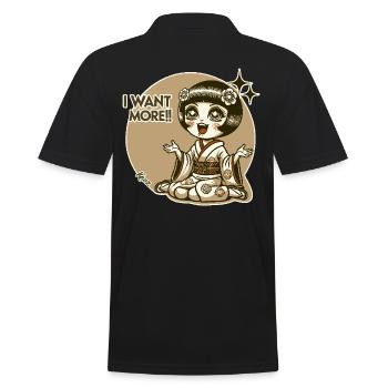 Chibi Japanese Geisha - Men's Polo Shirt - black - Back - Kai (181cm)