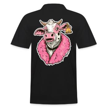 Vache à la mode en veste rose - Polo Homme - noir - Dos - Kai (181cm)