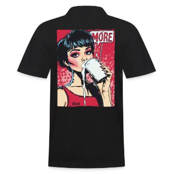 A woman drinks more milk - Men's Polo Shirt - black - Back - Kai (181cm)