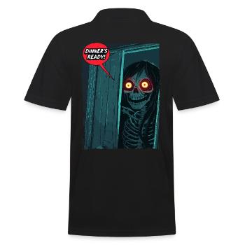 Une maman squelette d’horreur appelle : Le dîner est prêt ! - Polo Homme - noir - Dos - Kai (181cm)