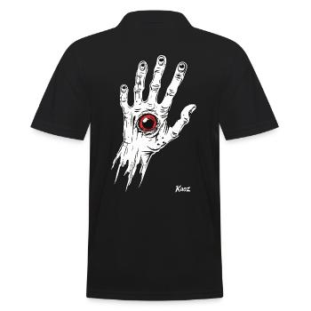 White zombie hand with eye - Men's Polo Shirt - black - Back - Kai (181cm)