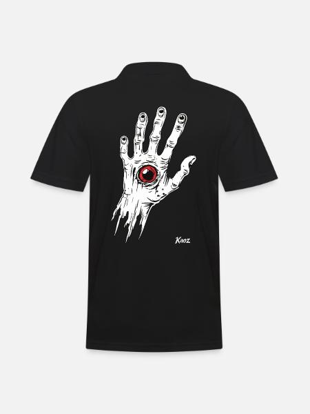 White zombie hand with eye - Men's Polo Shirt - black
