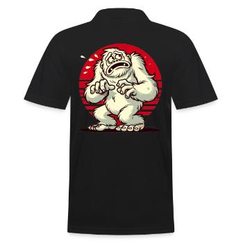 Scared funny Yeti Bigfoot scared - Men's Polo Shirt - black - Back - Kai (181cm)