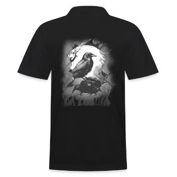 Halloween Raven Crow Raven Crows - Men's Polo Shirt - black - Back - Kai (181cm)