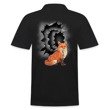 Fox Foxes Child Kids Fairy Tale Character - Men's Polo Shirt - black - Back - Kai (181cm)