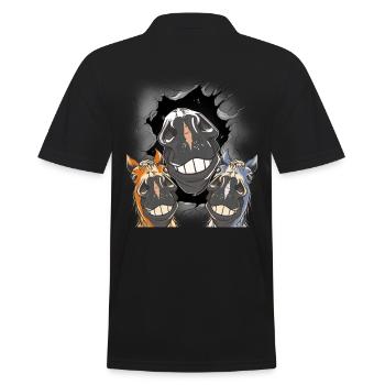 Cheval Chevaux Tête de cheval - Polo Homme - noir - Dos - Kai (181cm)