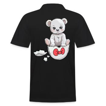 Ours en peluche naissance bébé coquille d’oeuf éclosion - Polo Homme - noir - Dos - Kai (181cm)