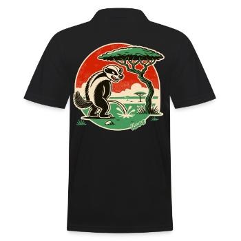 Honey badger takes a break in the desert - Men's Polo Shirt - black - Back - Kai (181cm)