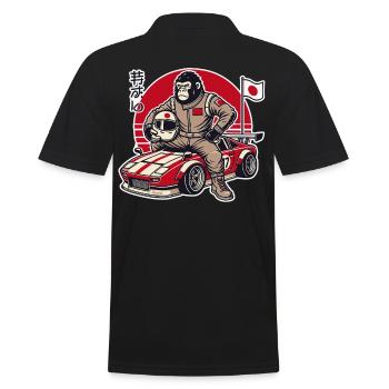 Gorille japonais en tant que pilote de course JDM - Polo Homme - noir - Dos - Kai (181cm)