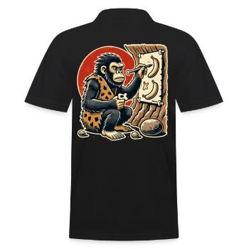 Homme des cavernes gorille peignant bananes - Polo Homme - noir - Dos - Kai (181cm)