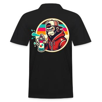 Graffiti gorille avec bombe aérosol - Polo Homme - noir - Dos - Kai (181cm)