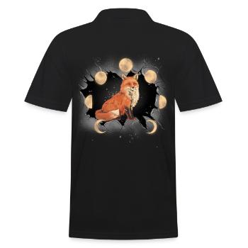 Fox Foxes Mystical Moon Fairy Tale Kids - Men's Polo Shirt - black - Back - Kai (181cm)