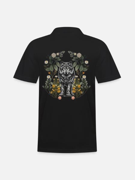Wolf Wolves Nature - Men's Polo Shirt - black