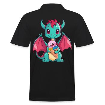 Enfant Enfants Bébé Dragon Dragon Glace d’été - Polo Homme - noir - Dos - Kai (181cm)