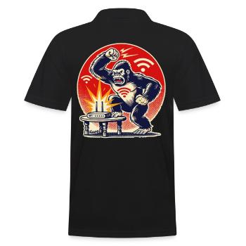 Une mode agressive comme un singe ! Wi-Fi Rage Gorilla - Polo Homme - noir - Dos - Kai (181cm)