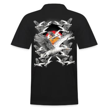Côte, Coucher De Soleil, Mouette, Mouettes, Oiseaux De Mer - Polo Homme - noir - Dos - Kai (181cm)