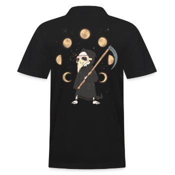 Halloween Pest Tod Sensenmann Mond mystisch - Männer Poloshirt - Schwarz - Hinten - Kai (181cm)