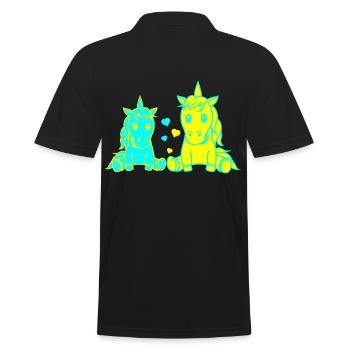 Unicorn Retro 80s 90s Horse Unicorns Retro Child - Men's Polo Shirt - black - Back - Kai (181cm)