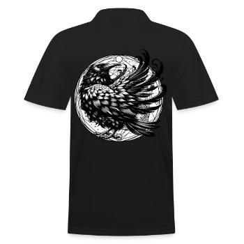 mystisch Halloween Rabe Krähe Krähen Magie okkult - Männer Poloshirt - Schwarz - Hinten - Kai (181cm)