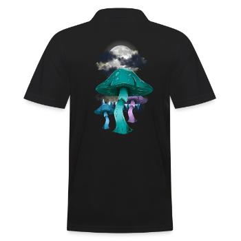 mystisch Wald Pilze Natur Naturliebhaber Halloween - Männer Poloshirt - Schwarz - Hinten - Kai (181cm)