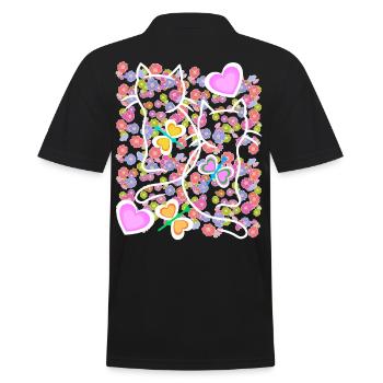 Printemps Été Chats Chat Papillons - Polo Homme - noir - Dos - Kai (181cm)