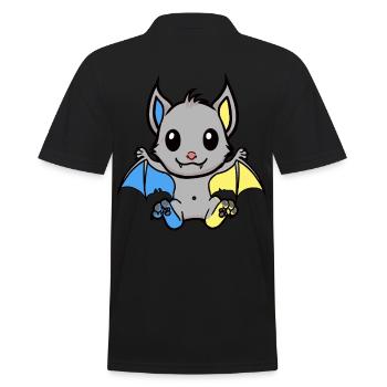 Halloween Bat Bats Child Kids - Men's Polo Shirt - black - Back - Kai (181cm)