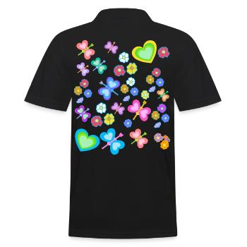 Retro Vintage Frühling Sommer 80er 90er Insekt - Männer Poloshirt - Schwarz - Hinten - Kai (181cm)