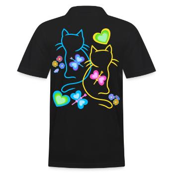 Chat Chats Chaton Enfants Enfant Bébé Printemps - Polo Homme - noir - Dos - Kai (181cm)