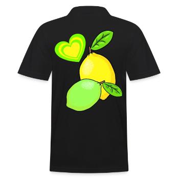 Lemon Lemons Fruits Fruit Fruit Summer - Men's Polo Shirt - black - Back - Kai (181cm)
