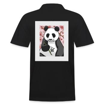 Asien China Panda Bär Bären Kinder Kind - Männer Poloshirt - Schwarz - Hinten - Kai (181cm)