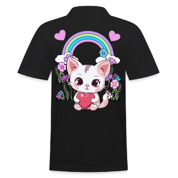 Arc-en-ciel Chaton Chat Chats Enfants Enfant Bébé - Polo Homme - noir - Dos - Kai (181cm)