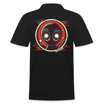 Mysterious alien with shining eyes - Men's Polo Shirt - black - Back - Kai (181cm)