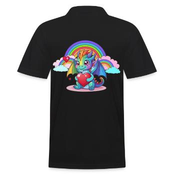 Arc-en-ciel Dragon Dragon Enfants Enfant Bébé - Polo Homme - noir - Dos - Kai (181cm)