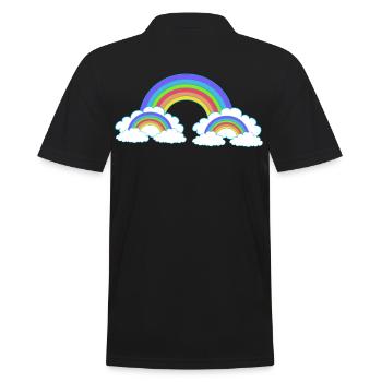 Rainbow Colorful Colorful Heavenly Kids - Men's Polo Shirt - black - Back - Kai (181cm)