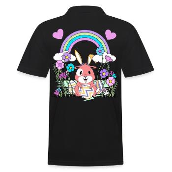 Ostern - Männer Poloshirt - Schwarz - Hinten - Kai (181cm)
