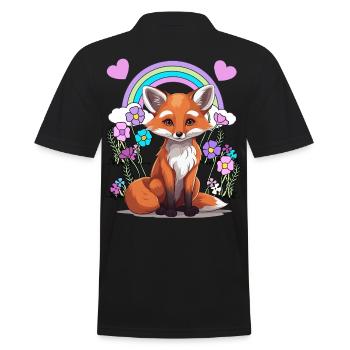 Fuchs - Männer Poloshirt - Schwarz - Hinten - Kai (181cm)