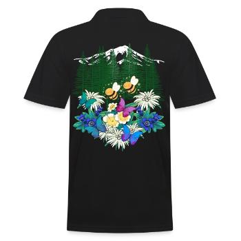 Forest Nature Spring Bee Bees Bumblebee - Men's Polo Shirt - black - Back - Kai (181cm)