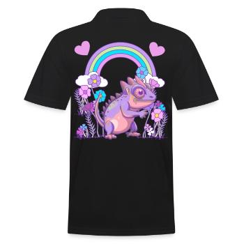 Lizard Dragon Dragon - Men's Polo Shirt - black - Back - Kai (181cm)