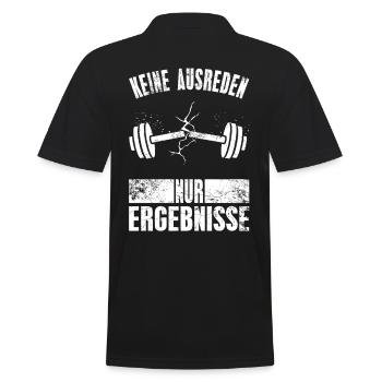 Pas d’excuses, seulement des résultats Tenue de fitness - Polo Homme - noir - Dos - Kai (181cm)