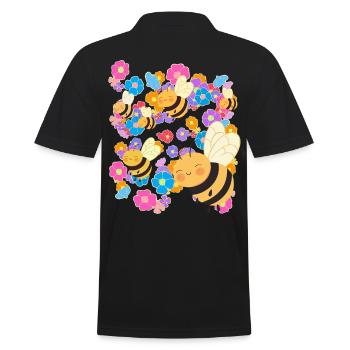 Abeille Abeilles Fleur Fleurs Été Enfants - Polo Homme - noir - Dos - Kai (181cm)