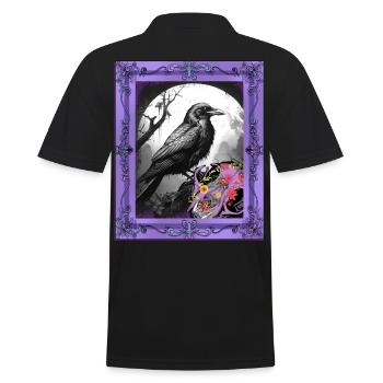 Halloween Raven Raven Crow Crow - Men's Polo Shirt - black - Back - Kai (181cm)