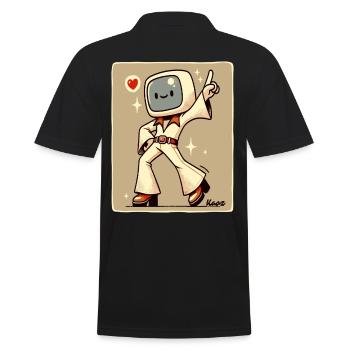 70s Retro Style Dance Floor: Disco Dancer - Men's Polo Shirt - black - Back - Kai (181cm)