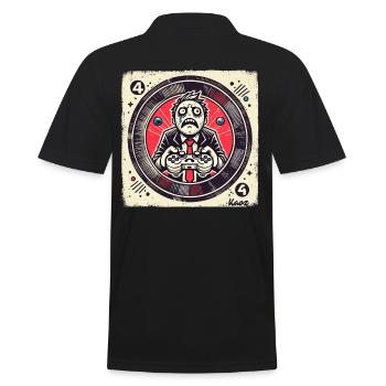 Gamer intense en costume et style rétro - Polo Homme - noir - Dos - Kai (181cm)