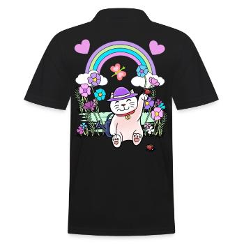 Chat, Chats, Printemps, Été, Enfants, Enfant - Polo Homme - noir - Dos - Kai (181cm)