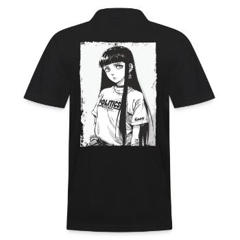 Cartoon Girl japonais et politique - Polo Homme - noir - Dos - Kai (181cm)