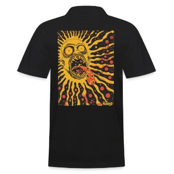 Crazy Psycho Horror Sun - Men's Polo Shirt - black - Back - Kai (181cm)
